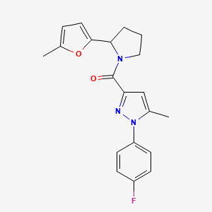 [1-(4-Fluorophenyl)-5-methylpyrazol-3-yl]-[2-(5-methylfuran-2-yl)pyrrolidin-1-yl]methanone