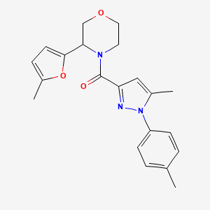 [3-(5-Methylfuran-2-yl)morpholin-4-yl]-[5-methyl-1-(4-methylphenyl)pyrazol-3-yl]methanone