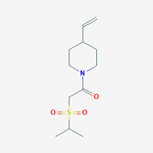 molecular formula C12H21NO3S B6965225 1-(4-Ethenylpiperidin-1-yl)-2-propan-2-ylsulfonylethanone 