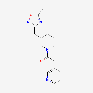 1-[3-[(5-Methyl-1,2,4-oxadiazol-3-yl)methyl]piperidin-1-yl]-2-pyridin-3-ylethanone