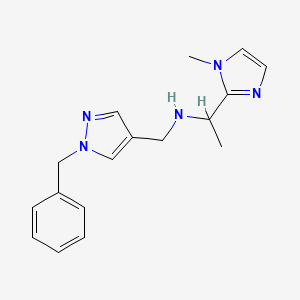 molecular formula C17H21N5 B6965233 N-[(1-benzylpyrazol-4-yl)methyl]-1-(1-methylimidazol-2-yl)ethanamine 