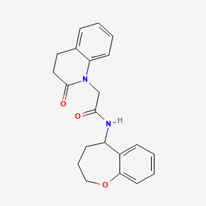 molecular formula C21H22N2O3 B6965239 2-(2-oxo-3,4-dihydroquinolin-1-yl)-N-(2,3,4,5-tetrahydro-1-benzoxepin-5-yl)acetamide 