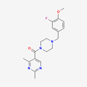 (2,4-Dimethylpyrimidin-5-yl)-[4-[(3-fluoro-4-methoxyphenyl)methyl]piperazin-1-yl]methanone