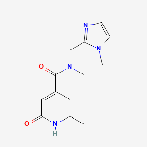 molecular formula C13H16N4O2 B6965294 N,2-dimethyl-N-[(1-methylimidazol-2-yl)methyl]-6-oxo-1H-pyridine-4-carboxamide 