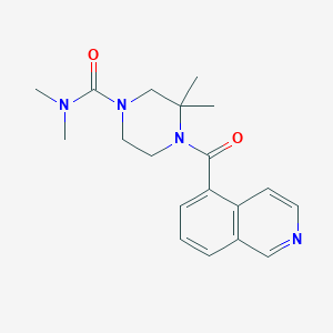 molecular formula C19H24N4O2 B6965322 4-(isoquinoline-5-carbonyl)-N,N,3,3-tetramethylpiperazine-1-carboxamide 