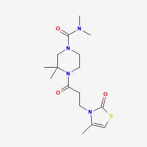 N,N,3,3-tetramethyl-4-[3-(4-methyl-2-oxo-1,3-thiazol-3-yl)propanoyl]piperazine-1-carboxamide