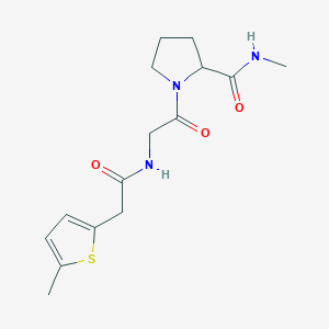 molecular formula C15H21N3O3S B6965373 N-methyl-1-[2-[[2-(5-methylthiophen-2-yl)acetyl]amino]acetyl]pyrrolidine-2-carboxamide 