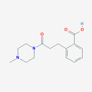 molecular formula C15H20N2O3 B6965379 2-[3-(4-Methylpiperazin-1-yl)-3-oxopropyl]benzoic acid 