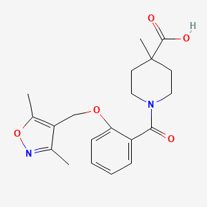 1-[2-[(3,5-Dimethyl-1,2-oxazol-4-yl)methoxy]benzoyl]-4-methylpiperidine-4-carboxylic acid