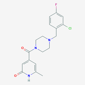 4-[4-[(2-chloro-4-fluorophenyl)methyl]piperazine-1-carbonyl]-6-methyl-1H-pyridin-2-one