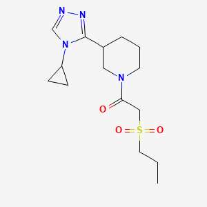 1-[3-(4-Cyclopropyl-1,2,4-triazol-3-yl)piperidin-1-yl]-2-propylsulfonylethanone