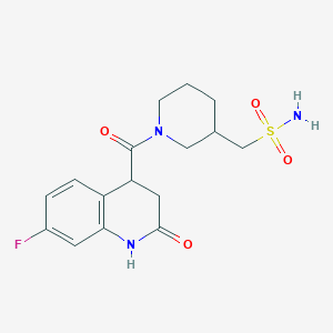 molecular formula C16H20FN3O4S B6965431 [1-(7-fluoro-2-oxo-3,4-dihydro-1H-quinoline-4-carbonyl)piperidin-3-yl]methanesulfonamide 