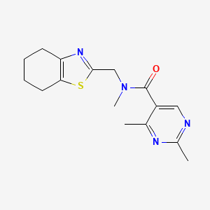 N,2,4-trimethyl-N-(4,5,6,7-tetrahydro-1,3-benzothiazol-2-ylmethyl)pyrimidine-5-carboxamide