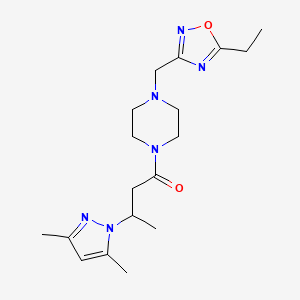 3-(3,5-Dimethylpyrazol-1-yl)-1-[4-[(5-ethyl-1,2,4-oxadiazol-3-yl)methyl]piperazin-1-yl]butan-1-one