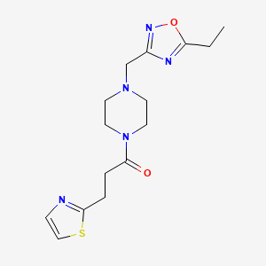 1-[4-[(5-Ethyl-1,2,4-oxadiazol-3-yl)methyl]piperazin-1-yl]-3-(1,3-thiazol-2-yl)propan-1-one