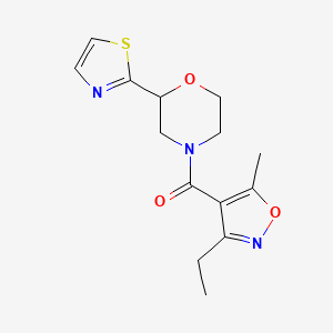 (3-Ethyl-5-methyl-1,2-oxazol-4-yl)-[2-(1,3-thiazol-2-yl)morpholin-4-yl]methanone