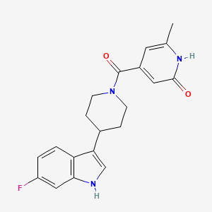 4-[4-(6-fluoro-1H-indol-3-yl)piperidine-1-carbonyl]-6-methyl-1H-pyridin-2-one