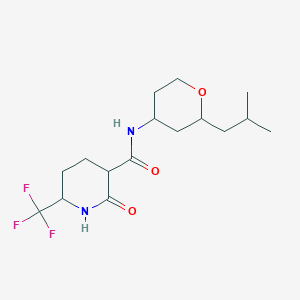 molecular formula C16H25F3N2O3 B6965510 N-[2-(2-methylpropyl)oxan-4-yl]-2-oxo-6-(trifluoromethyl)piperidine-3-carboxamide 