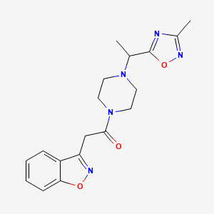 2-(1,2-Benzoxazol-3-yl)-1-[4-[1-(3-methyl-1,2,4-oxadiazol-5-yl)ethyl]piperazin-1-yl]ethanone