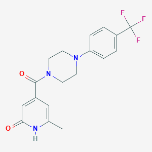 molecular formula C18H18F3N3O2 B6965552 6-methyl-4-[4-[4-(trifluoromethyl)phenyl]piperazine-1-carbonyl]-1H-pyridin-2-one 