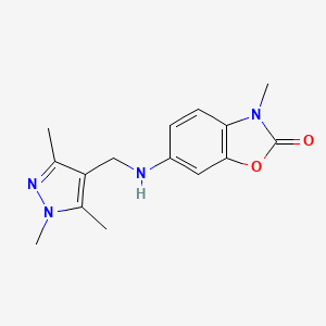 3-Methyl-6-[(1,3,5-trimethylpyrazol-4-yl)methylamino]-1,3-benzoxazol-2-one