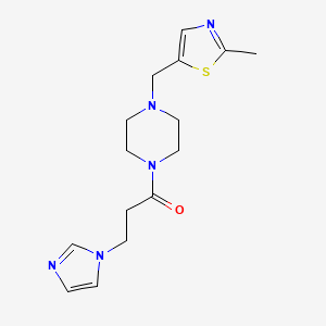 3-Imidazol-1-yl-1-[4-[(2-methyl-1,3-thiazol-5-yl)methyl]piperazin-1-yl]propan-1-one