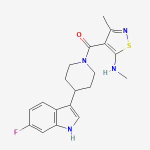 [4-(6-fluoro-1H-indol-3-yl)piperidin-1-yl]-[3-methyl-5-(methylamino)-1,2-thiazol-4-yl]methanone