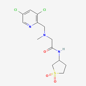 molecular formula C13H17Cl2N3O3S B6965625 2-[(3,5-dichloropyridin-2-yl)methyl-methylamino]-N-(1,1-dioxothiolan-3-yl)acetamide 