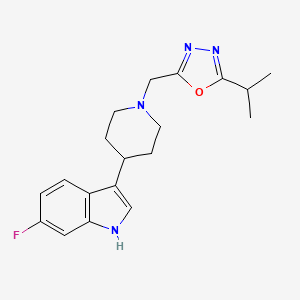 2-[[4-(6-fluoro-1H-indol-3-yl)piperidin-1-yl]methyl]-5-propan-2-yl-1,3,4-oxadiazole