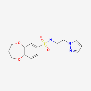 N-methyl-N-(2-pyrazol-1-ylethyl)-3,4-dihydro-2H-1,5-benzodioxepine-7-sulfonamide