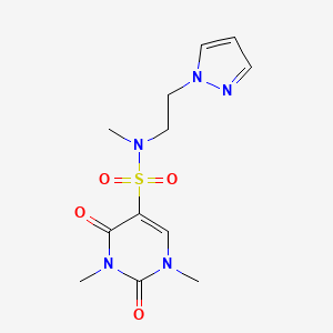 molecular formula C12H17N5O4S B6965665 N,1,3-trimethyl-2,4-dioxo-N-(2-pyrazol-1-ylethyl)pyrimidine-5-sulfonamide 