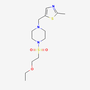 molecular formula C13H23N3O3S2 B6965668 5-[[4-(2-Ethoxyethylsulfonyl)piperazin-1-yl]methyl]-2-methyl-1,3-thiazole 