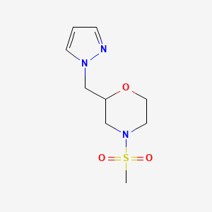 molecular formula C9H15N3O3S B6965672 4-Methylsulfonyl-2-(pyrazol-1-ylmethyl)morpholine 