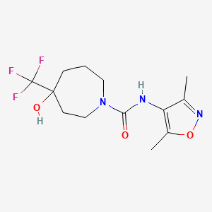 N-(3,5-dimethyl-1,2-oxazol-4-yl)-4-hydroxy-4-(trifluoromethyl)azepane-1-carboxamide