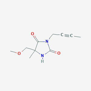 molecular formula C10H14N2O3 B6965729 3-But-2-ynyl-5-(methoxymethyl)-5-methylimidazolidine-2,4-dione 