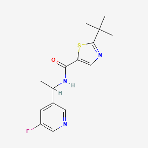 molecular formula C15H18FN3OS B6965754 2-tert-butyl-N-[1-(5-fluoropyridin-3-yl)ethyl]-1,3-thiazole-5-carboxamide 