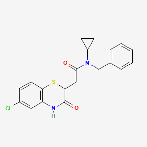 N-benzyl-2-(6-chloro-3-oxo-4H-1,4-benzothiazin-2-yl)-N-cyclopropylacetamide