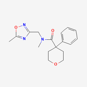 N-methyl-N-[(5-methyl-1,2,4-oxadiazol-3-yl)methyl]-4-phenyloxane-4-carboxamide