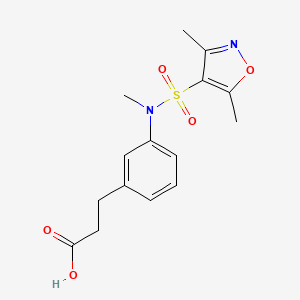 3-[3-[(3,5-Dimethyl-1,2-oxazol-4-yl)sulfonyl-methylamino]phenyl]propanoic acid