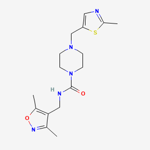 N-[(3,5-dimethyl-1,2-oxazol-4-yl)methyl]-4-[(2-methyl-1,3-thiazol-5-yl)methyl]piperazine-1-carboxamide