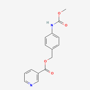 molecular formula C15H14N2O4 B6965827 [4-(Methoxycarbonylamino)phenyl]methyl pyridine-3-carboxylate 