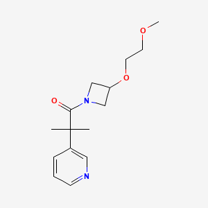 molecular formula C15H22N2O3 B6965835 1-[3-(2-Methoxyethoxy)azetidin-1-yl]-2-methyl-2-pyridin-3-ylpropan-1-one 