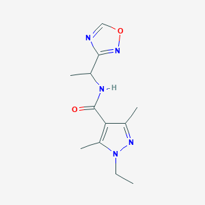 1-ethyl-3,5-dimethyl-N-[1-(1,2,4-oxadiazol-3-yl)ethyl]pyrazole-4-carboxamide