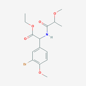 molecular formula C15H20BrNO5 B6965869 Ethyl 2-(3-bromo-4-methoxyphenyl)-2-(2-methoxypropanoylamino)acetate 