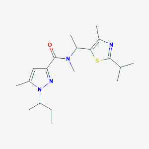 1-butan-2-yl-N,5-dimethyl-N-[1-(4-methyl-2-propan-2-yl-1,3-thiazol-5-yl)ethyl]pyrazole-3-carboxamide