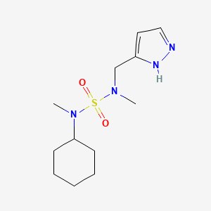 molecular formula C12H22N4O2S B6965906 N-methyl-N-[methyl(1H-pyrazol-5-ylmethyl)sulfamoyl]cyclohexanamine 