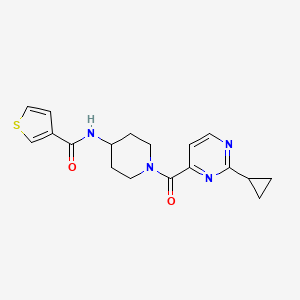 N-[1-(2-cyclopropylpyrimidine-4-carbonyl)piperidin-4-yl]thiophene-3-carboxamide