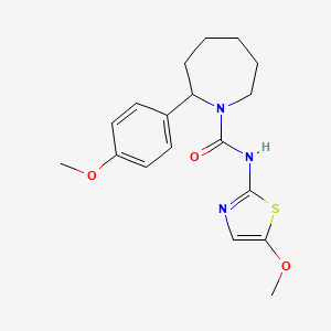 molecular formula C18H23N3O3S B6965990 2-(4-methoxyphenyl)-N-(5-methoxy-1,3-thiazol-2-yl)azepane-1-carboxamide 