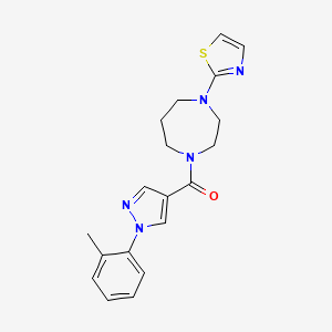 molecular formula C19H21N5OS B6965994 [1-(2-Methylphenyl)pyrazol-4-yl]-[4-(1,3-thiazol-2-yl)-1,4-diazepan-1-yl]methanone 