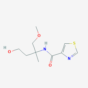 molecular formula C10H16N2O3S B6966004 N-(4-hydroxy-1-methoxy-2-methylbutan-2-yl)-1,3-thiazole-4-carboxamide 